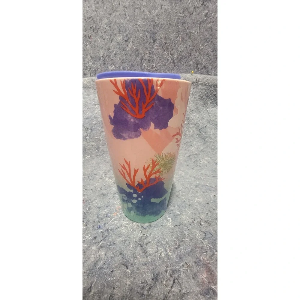 Starbucks 2021 Coral Reef Sea Ocean 12 oz Ceramic Tumbler‎ w/ Lid